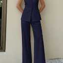 PRETTYGARDEN Women's 2 Piece Sets Summer 2026 Work Clothes Sleeveless Blazer Vest Pants Suits Spring Business Casual Outfits (Blue, S)