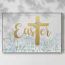 Renditions Gallery Festive Wall Art Floater Framed Paintings Easter Wildflowers Canvas Artwork Wall Hanging Prints for Bedroom Office Kitchen - 17"X25" White Frame GAL007