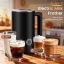 Milk Frother Electric, 4-in-1 Milk Frother and Steamer for Latte, Cappuccino, Hot & Cold Milk Froth Maker, Automatic Milk Steamer and Frother, Quiet One-Touch Operation, Easy to Clean