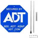 ADT Security Signs(28IN All aluminum), Metal Yard Sign with Stake,Heavy Duty Weather Resistance Sign