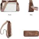 FOXLOVER Quilted Crossbody Bags for Women Trendy vegan Leather Hobo bag Shoulder purses With Wide Strap (White Brown)