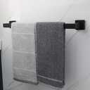 TocTen Bath Towel Rack - Square Base Thicken SUS304 Stainless Steel Towel Bar for Bathroom, Bathroom Accessories Towel Rod Heavy Duty Wall Mounted Towel Holder. (Black, 20)