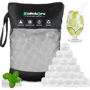 300 PCS Reusable Ice Cube for Drink, Refreezable Plastic ice Cubes Without Diluting BPA Free, Large Pack With Bag, Suitable for Whiskey Coffee Bars Ice Baths Camping, Instant Cooler Packs