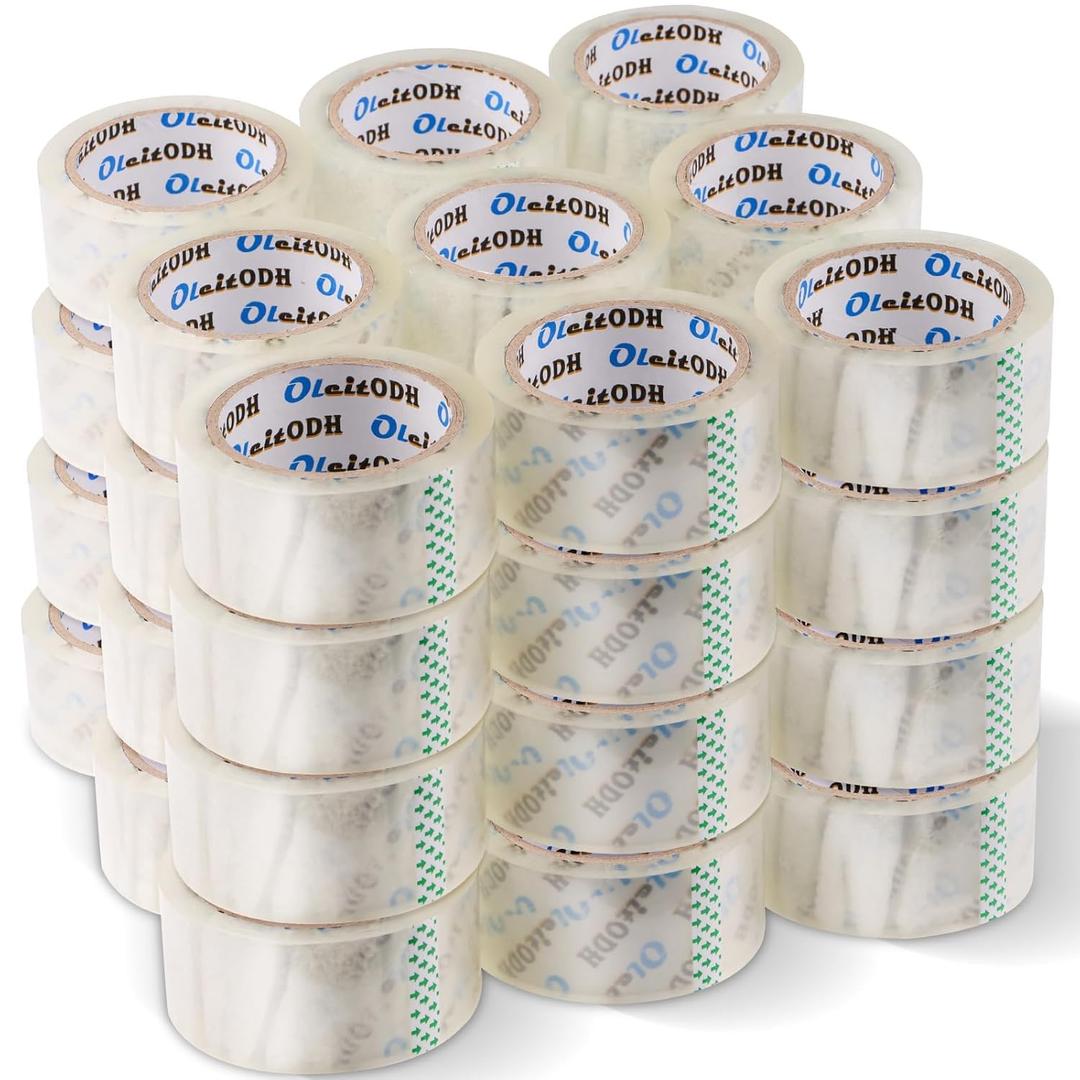 24 Rolls Clear Packaging Tape Bulk, 3" X 55 yd Shipping Tape Bulk, Total 1320 Yards, 2.7 mil, 3" Core, Heavy Duty Packing Tape Refills for Moving Boxes, Package, Mailing (transparent)