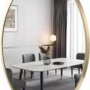 FARMER Gold Oval Mirror, 20"x28" Bathroom Mirror, Oval Vanity Mirror with Metal Frame, Wall Mirror Decor for Bathroom, Living Room,Bedroom (28"L x 20"W)