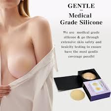 XINDAOYUAN Nipple Covers for Women–Reusable Sticky Silicone Nipple Covers,Seamless Invisible Washable Design with Travel Box Caramel