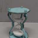 SOFFEE DESIGN Rustic 6-Minute Hourglass Sand Timer, Vintage Distressed Sand Clock, Rustic Sand Watch with White Sand, Antique Sandglass for Home, Kitchen, Office Decor, Turquoise