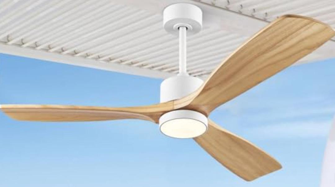 72" Outdoor Ceiling Fans with Lights and Remote Control, Large Ceiling Fan with Lights High CFM Quiet 3 Blades Propeller Wood Ceiling Fan, Outdoor Fan for Patio Porch Gazebo