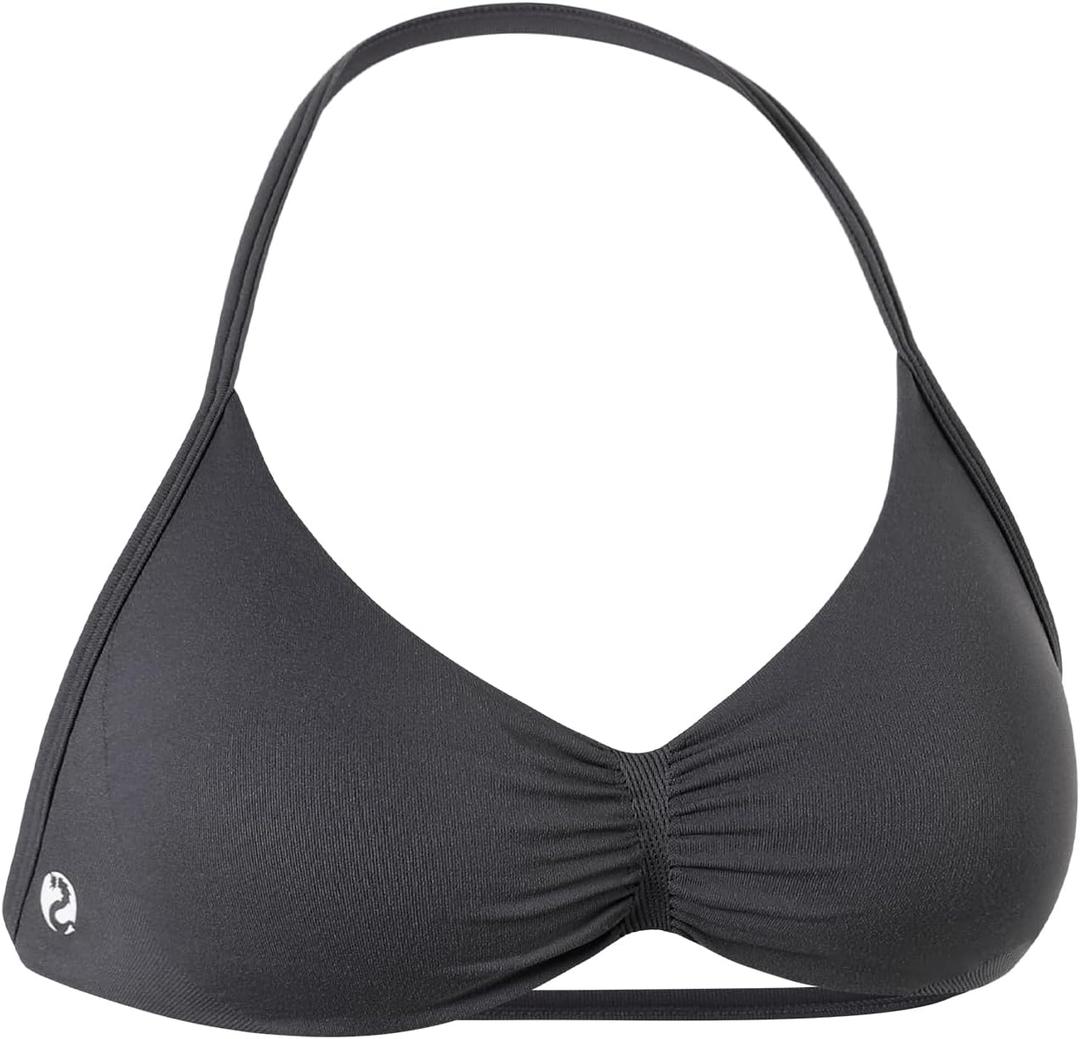 AUROLA Influence Strappy Bra Sports Bras for Women, Backless Padded Impact Strappy Bra Workout Gym Yoga with Removable Cups, S (Black)