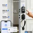 Veise VE012W-H WiFi Smart Front Door Lock Set, Built-in WiFi, App Remote & Voice Control, Fingerprint Keyless Entry Smart deadbolt with Handle, Backlit Keypad, Auto Lock, IP55 Waterproof, Matte Black