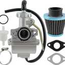 AUTOKAY PZ20 Carb Carburetor 49cc 70cc 90cc 100cc 110cc 125cc Coolster NST for Chinese ATV Quad Go kart 4 strokeSUNL TAOTAO JCL for Honda CRF50F XL75 CRF80F XR50R Carb with Gasket Air Filter
