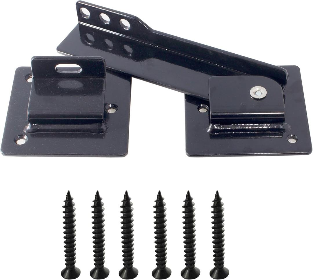 9-inch Flip Gate Latch Lock with Padlock Hole, Heavy Duty Steel Door Latch with Mounting Screws for Wooden Fence, Swing Gate, Double Gate, Shed, Barn. Security Locking Kit for Outdoor Gates