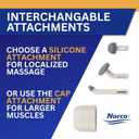 Norco Mini Massager - Handheld Massager for Scar Tissue Break Up | Compact, Travel Massage Gun with 3 Attachments for Hand, Foot, Neck, Face, Finger, or Small Muscle Relief | NC70209