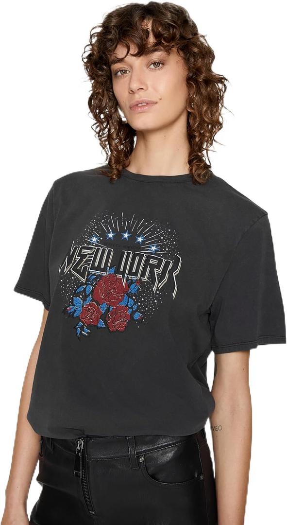 Rebecca Minkoff Women's T-Shirt (Medium), Dark Stone Wash