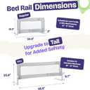 ComfyBumpy 1-Pack Bed Rail for Toddlers 35.5" L x 19.5" H | Toddler Bed Rails for Twin, Full & Toddler Bed Size | Swing Down Bed Rail Guard | Baby Bed Side Rail for Kids | Gray, 35.5 | Standard | 1-Pack