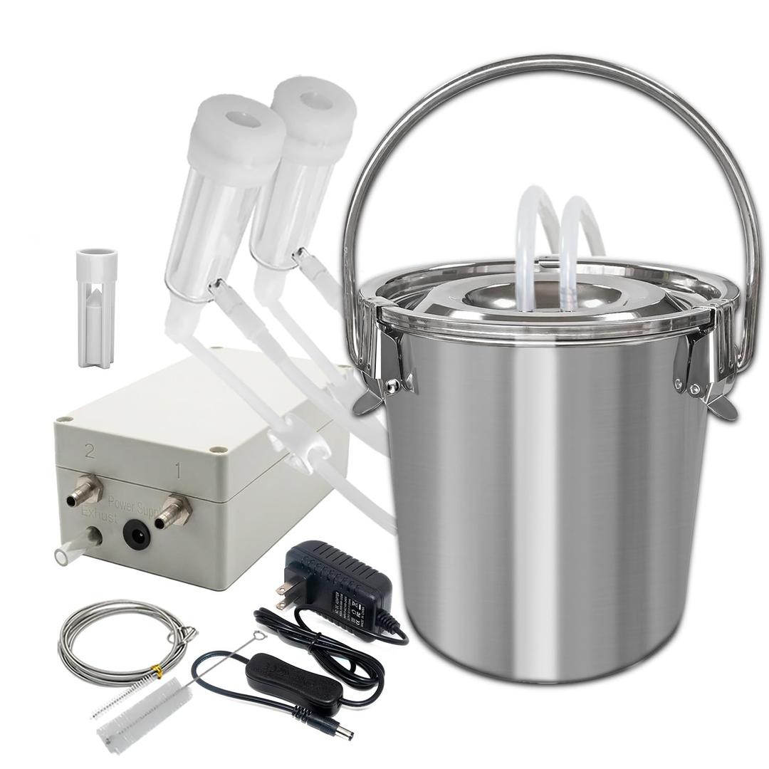 Goat Milking Machine, Portable Pulsation Plug-in Vacuum Pump Goat Milker (3 Litre, Basic)