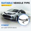 10 pcs Front Suspension Kit Control Arm w/Ball Joints, Sway Bar Link, Tie Rod, Compatible with Toyota Sienna 2011-2020