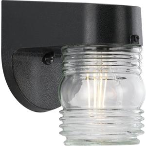 Polycarbonate Outdoor 1-Light Clear Lexan Traditional Outdoor Wall Light Textured Black (4-3/4-Inch Width x 7-1/4-Inch Height)