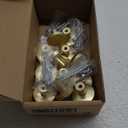 goldenwarm 10 Pack Gold Cabinet Knobs Brushed Brass Kitchen Drawer Knobs - LSJ12GD Single Hole Square Cupboard Bathroom Door Knobs Gold Cabinet Pulls Hardware Brushed Gold Knobs 2in/50mm Overall lenth