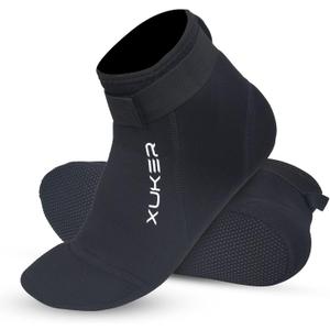 XUKER Neoprene Socks, 3mm Beach Volleyball Sand Soccer Water Wetsuit Socks for Diving Snorkeling Kayaking Paddling (Medium, Black)