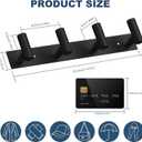 VAEHOLD Hat and Coat Wall Mount Rack - 4 Hooks for Robes, Bags, Keys, and Towels - Bathroom Towel Hanger Organizer -Black