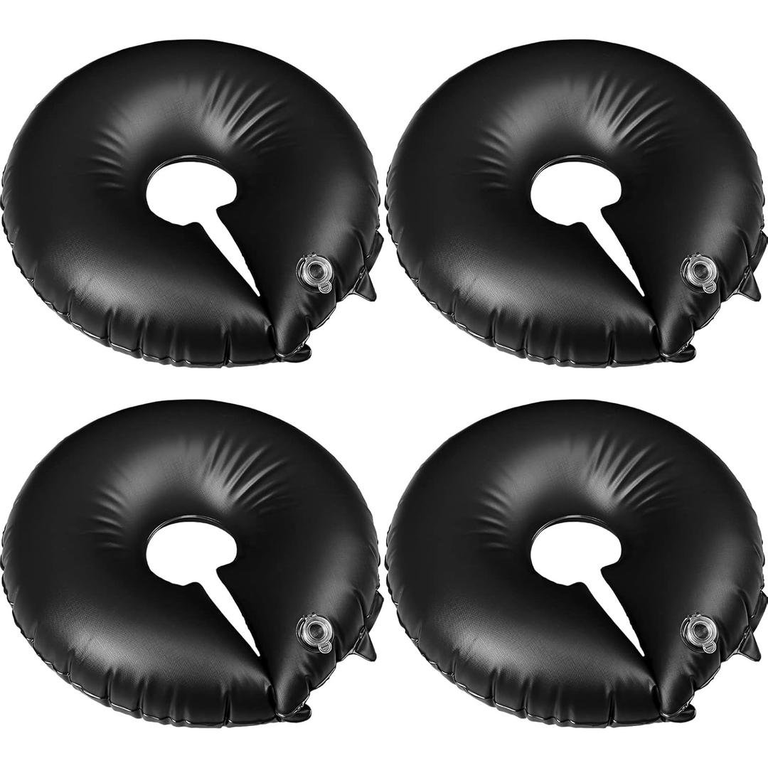 TaoBary 4 Pcs 10 Gallon Tree Watering Ring Bag Slow Release Watering Bag Deep Root Automatic Drip System PVC Drip Irrigation Pouch Donuts for Newly Planted Multi Trunk Trees Shrubs (Black)