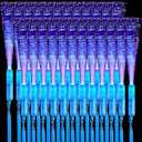 Zhanmai 24 Pieces Upgraded Glow Fiber Wands Sticks K-pop Concert LED Light Fiber Optic Wands LED Flashing Glow Sticks Bulk for Wedding Party Favors (Blue)