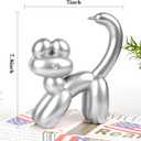 Cute Balloon Cat Statue Decor - 7.8 Inch Modern Cat Statue Ornament, Home Crafts Living Room Desktop Bedroom Sculpture Decoration (Silver, Large)