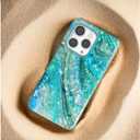 Case for iPhone 13 Pro Case for Girl Women Men,ARSTVEC Glitter Pearly Luster Shell Shiny Sparkle Bling Slim Soft TPU Protective Back Phone Case Cover for iPhone 13 Pro 6.1,Blue Sea Waves Ocean Summer