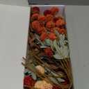 RyddeligHome Fall Flowers, Burnt Orange Faux Kiku Flowers Artificial 10 Stems + Eucalyptus, Fake Red Orange Mums Floral Centerpiece, Terracotta Mini Balls Faux Stems for Vase, Decoracin de Otoo