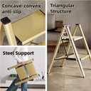HillhutApex 2 Step Ladder, Lightweight Portable 2 Step Stool with Anti-Slip Wide Pedal,330lbs Capacity Aluminum Ladder for Household,Office,Library(Gold)