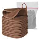 Natwag Makeup Remover Cloth, 6" x 6" Make Up Towels Reusable Face Cloth for Washing Face, Makeup Remover Pads Microfiber Face Washcloth with Mesh Bag, Just Water, 12 Pack, Brown