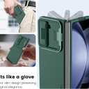 Nillkin Samsung Galaxy Z Fold 5 Case with Metal Kickstand [Slide Camera Cover] CamShield Silky [Liquid Silicone ] Case for Galaxy Z Fold 5 5G Slim Pockets Fit Protective Case Green