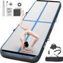 FBSPORT Inflatable Air Gymnastics Mat Training Mats 4/8 inches Thickness Gymnastics Tracks for Home Use/Training/Cheerleading/Yoga/Water with Pump
