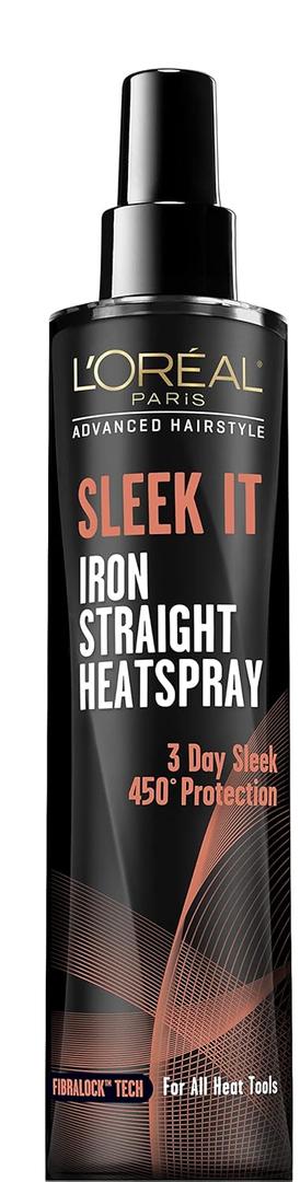 L'Oral Paris Advanced Hairstyle Sleek It Iron Straight Heat Spray, 5.7 Ounce