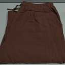 YOCUR Women Casual Drawstring Straight Leg Pants Cotton Linen Beach High Waisted Trousers Flowy Lounge Lightweight Pants (XX-Large, Dark Brown)