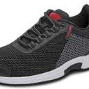 REDACTED Men's Orthopedic Edgewater Stretch Knit Walking Sneaker, Black, Size 9 Wide