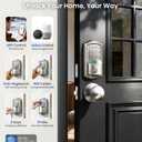Veise VE027-K Built-in WiFi Smart Lock with 2 Knob, Fingerprint Keyless Entry Door Lock Handle Set for Front Door, App Remote Control, Electronic Digital Keypad Deadbolt, IP65 Waterproof, Satin Nickel
