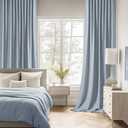 MIULEE Light Blue Back Tab Blackout Curtains 52x90 Inch Long 2 Panels Set | Rod Pocket Pinch Pleated, Thermal Insulated, Room Darkening, Light Blocking, Privacy Curtains for Living Room Bedroom