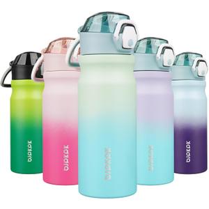 BJPKPK Insulated Water Bottle 18oz Stainless Steel Water Bottles With Straw And Carry Handle Double Wall Metal Thermos,Mint