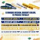 Skylety 72 Pieces Class of 2026 Wristbands Colorful Rubber Bracelets for Graduation Silicone Wristbands Present for Students Teachers 2026 Graduation Party Supplies, 3 Styles(Blue, Gold, White)