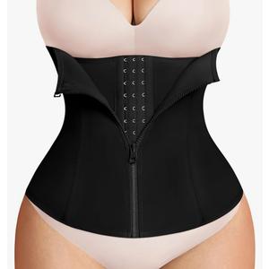 Women Waist Trainer Corset Zipper Hook Shapewear Double Control Body Shaper Tummy Waist Cincher, M