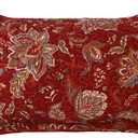 Cotton Quilted Pillow Cases Standard Size Set of 2, Queen Size Vintage Floral Decorative Soft Comfy Pillow Shams, Pillow Covers with Envelope Closure 20 x 27 inch (Red Floral)