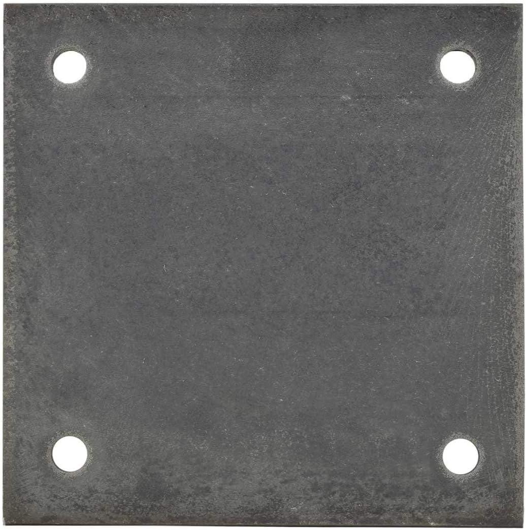 8" x 8" x 3/8" Hot Rolled A36 Steel Base Plate with (4) 9/16" Holes for 1/2" Bolts - Custom Fabricated