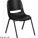 Flash Furniture Hercules Series Ergonomic Lightweight Shell School Chairs, Plastic Stacking Chairs, Set of 5, Black