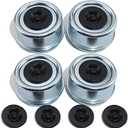 iBroPrat 4PCS 2.44" Trailer Hub Cap,Trailer Axle Bearing Dust Cap Cup Grease Cover with 8 Rubber Plugs,Bolt Metal Trailer Axle Wheel Bearing and Hub Dust Caps for Most 5200 to 6000 Pound Axles Dexter