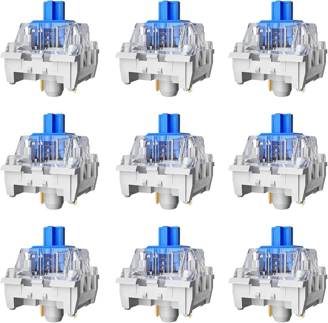 Mechanical Gaming Keyboard Blue Switches, 3 Pin 50gf RGB SMT Clicky Switch, Dustproof and Waterproof Switch, (Blue,72PCS)