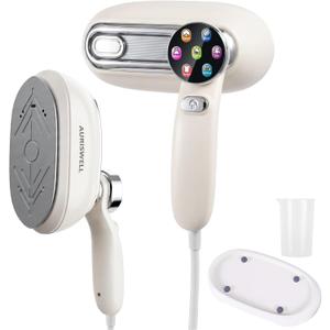 Handheld Steamer for Clothes, 1200W Portable 2-in-1 Garment Steamer & Travel Iron with 7 Modes, 180 Rotatable Handle, Fast 8s Heat-Up, Visual Panel & Self-Clean, 160ml for Home