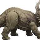 Mattel Jurassic World Wild Roar Triceratops Dinosaur Action Figure Toy, Roar Sounds & Attack & Lights, Scan Code for Digital Play, 12.2 inches