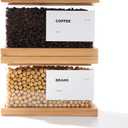 Bamboo Food Dispenser | Kitchen Organizers and Storage | Airtight Pantry Organizers and Storage Container | Cereal, Rice, Flour, Snack Storage (2, Small)